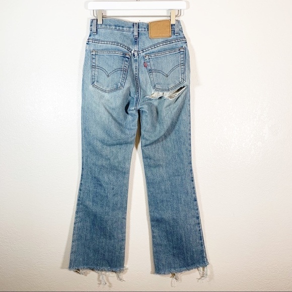 Levi's 517 Raw Hem Cropped Mom Jeans Size 3 - Picture 6 of 8